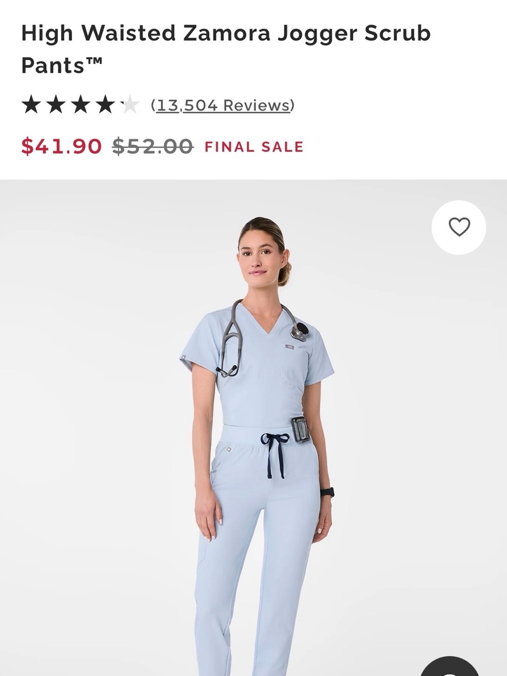 Figs High Waisted Zamora Jogger Scrub Pants MP in Chambray